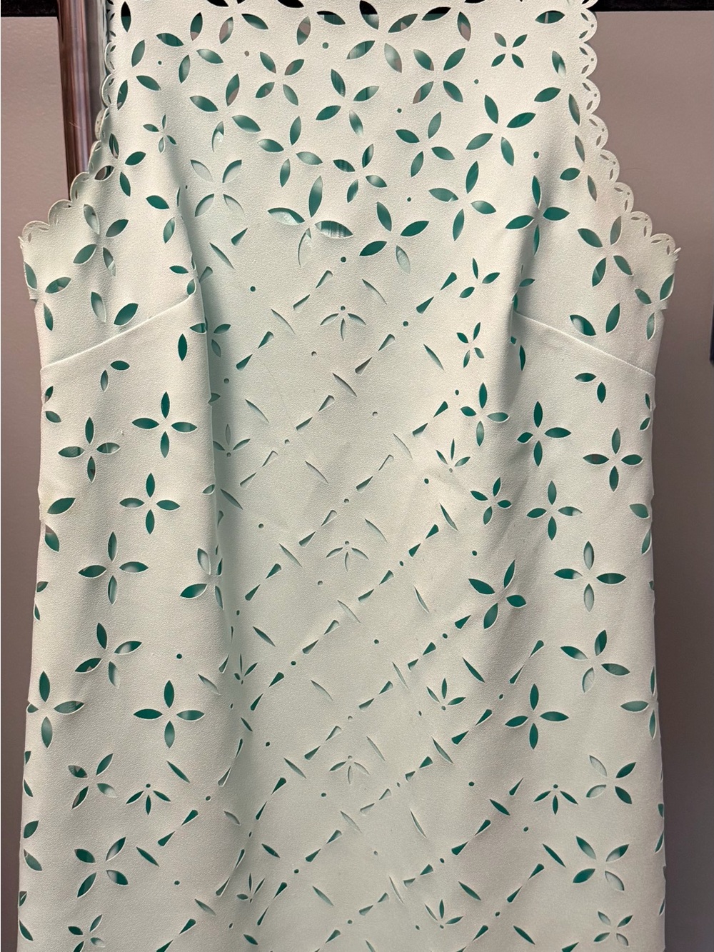 J. Crew Mint color Scalloped Eyelet Camisole with matching Underlay
